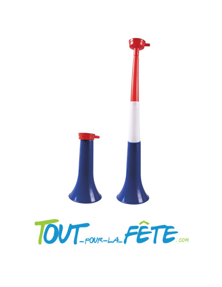 Trompette vuvuzela bleu blanc rouge