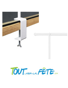 Support de table h 110 cm extensible 130 à 250 cm tube métal blanc new pack 2