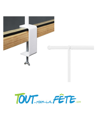 Support de table h 110 cm extensible 130 à 250 cm tube métal blanc new pack