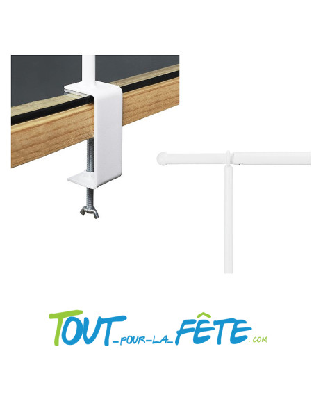Support de table h 110 cm extensible 130 à 250 cm tube métal blanc new pack