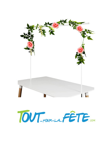 Support de table h 110 cm extensible 130 à 250 cm tube métal blanc new pack