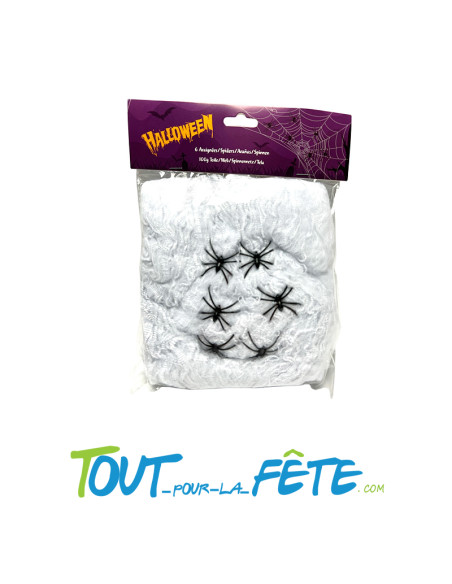 Toile d'araignée 100g + 6 araignées