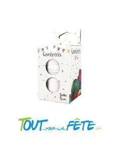 Confettis ronds en papier de soie recyclable et biodegradable blanc