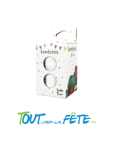 Confettis ronds en papier de soie recyclable et biodegradable blanc