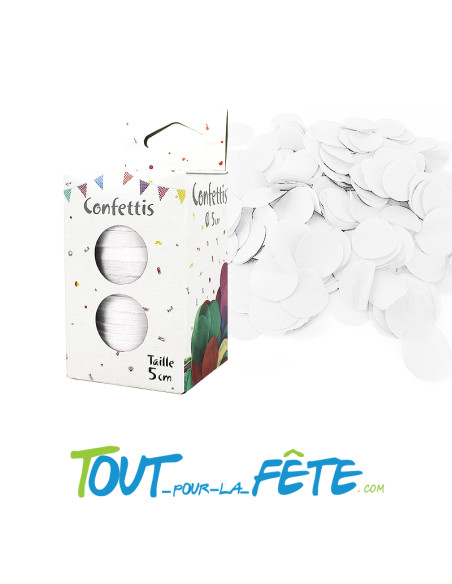 Confettis ronds en papier de soie recyclable et biodegradable blanc