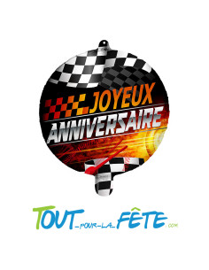 Ballon aluminium Joyeux Anniversaire Course 45cm