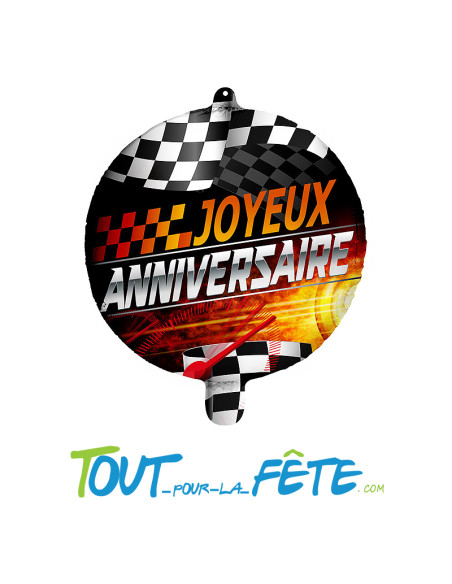 Ballon aluminium Joyeux Anniversaire Course 45cm