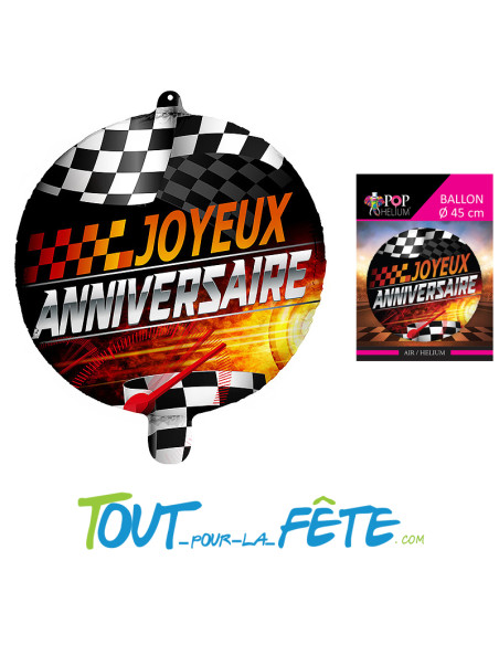 Ballon aluminium Joyeux Anniversaire Course 45cm
