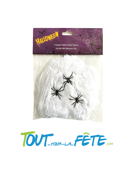 Toile d'araignée 20g + 3 araignées