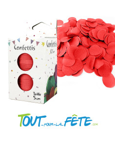 Confettis ronds en papier de soie recyclable et biodegradable rouge 2