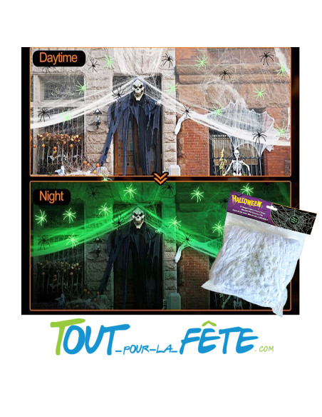 Toile d'araignée 200g phosphorescent ( brille dans le noir )