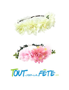 Couronne de fleurs ( rose - blanche )