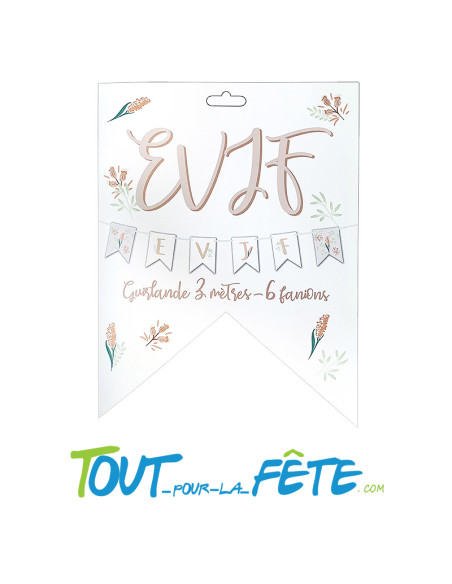 Guirlande EVJF 3 mètres - 6 fanions