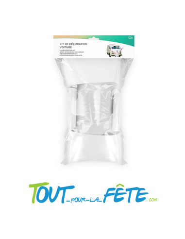 Kit de décoration voiture mariage noeud blanc