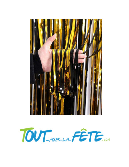 Rideau frange or et noir 200 x 100 cm