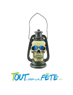 Lanterne led tête de mort en résine 14.5 x 9 cm 20 cm avec accroche 2