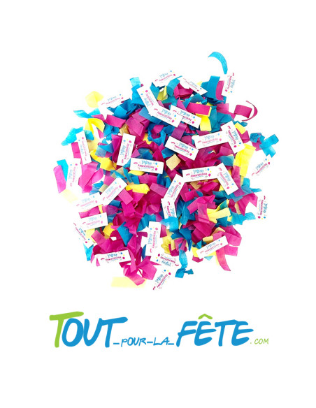 Canon à confettis 30 cm papier multicolore joyeux anniversaire