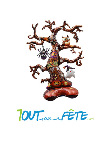 Ballon aluminium arbre halloween à poser 95 x 75cm