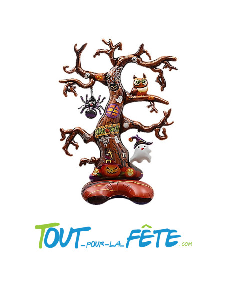 Ballon aluminium arbre halloween à poser 95 x 75cm