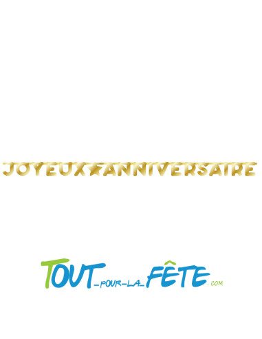 Guirlande lettre Joyeux anniversaire 2.20m différent coloris