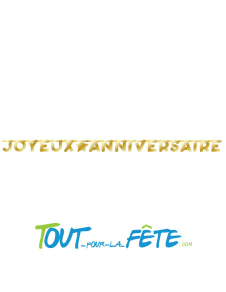 Guirlande lettre Joyeux anniversaire 2.20m différent coloris