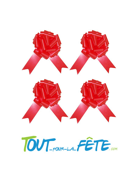 Lot de 4 grands nœuds automatiques métalliques 50mm plusieurs couleurs