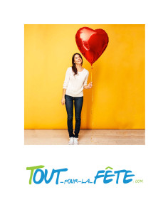 Ballon aluminium coeur rouge 90cm 2