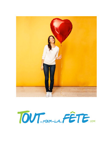 Ballon aluminium coeur rouge 90cm