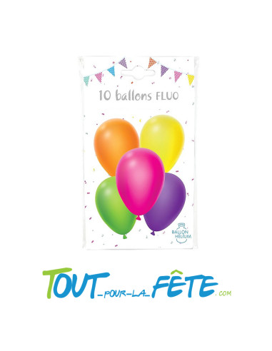 10 Ballons latex FLUO 26 cm