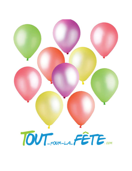 10 Ballons latex FLUO 26 cm