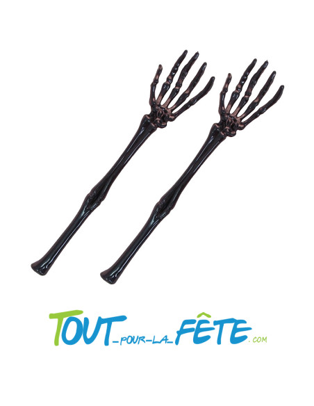 Set 2 bras squelette noir 32 cm