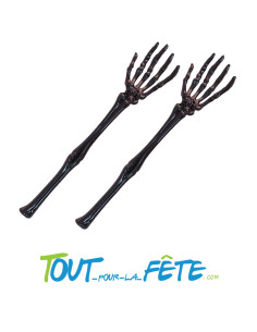 Set 2 bras squelette noir 32 cm 2
