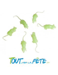 6 souris phosphorescentes 8,5x2x2 cm