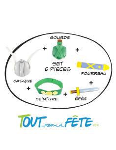 Kit déguisement Asterix taille enfant ( casque - gourde - ceinture - épée - fourreau )