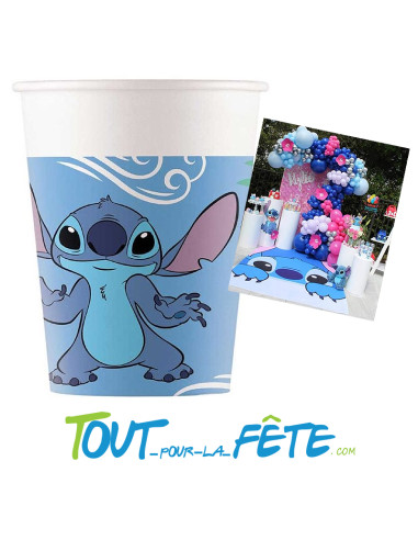 Lot de 8 gobelets Stitch en carton 200ml
