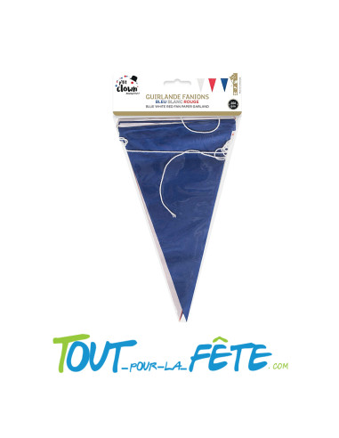 Guirlande fanion France bleu, blanc, rouge 3.60m