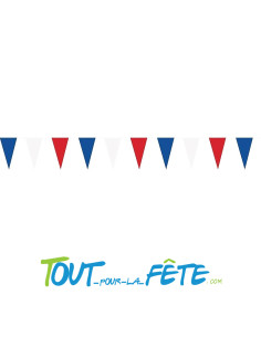 Guirlande fanion France bleu, blanc, rouge 3.60m 2