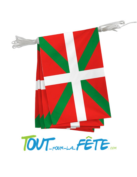 Guirlande fanion 10 mètres pays basque ignifugé 150 microns extérieur