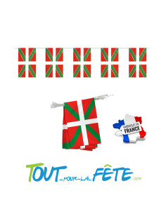 Guirlande fanion 10 mètres pays basque ignifugé 150 microns extérieur 2