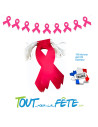 Guirlande fanions 10 mètres OCTOBRE ROSE  150 microns extérieur