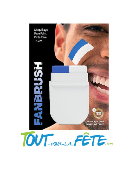 Maquillage de supporter fanbrush bleu et blanc