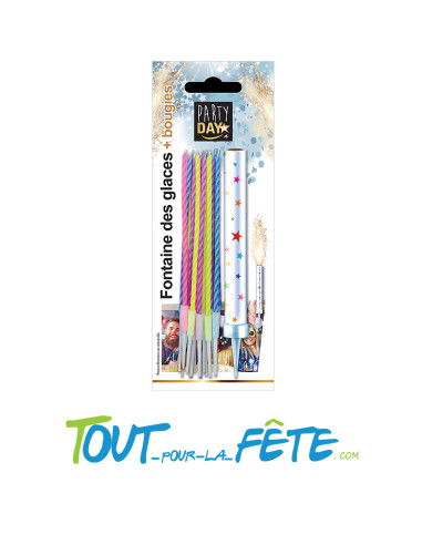 1 fontaine des glaces + 10 bougies colorées