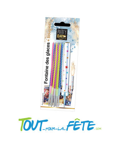 1 fontaine des glaces + 10 bougies colorées