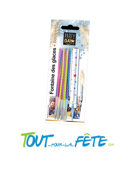 1 fontaine des glaces + 10 bougies colorées