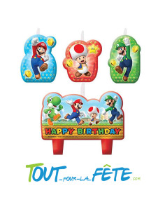 Lot de 4 bougies Super Mario