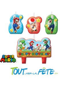 Lot de 4 bougies Super Mario 2