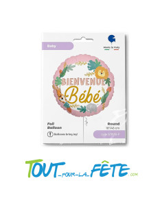 Ballon aluminium rond "Bienvenue bébé" 2