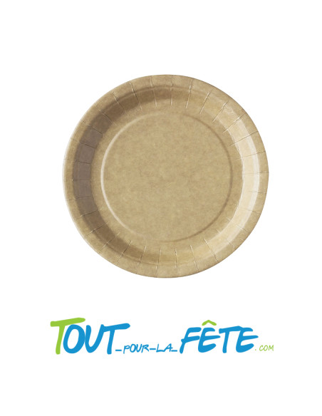 Lot de 20 assiettes en carton kraft 22cm