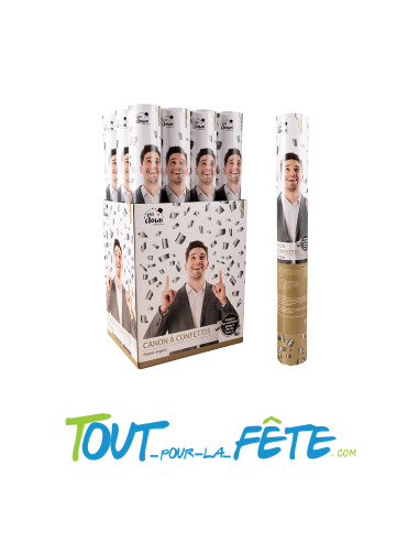 Canon à confettis pétales argent 40 cm 8 mètres de haut