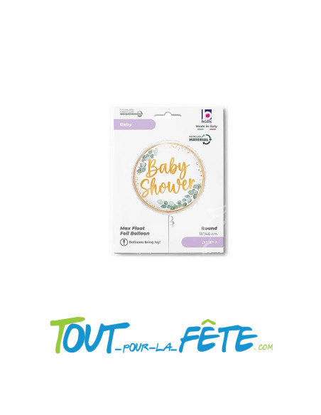 Ballon aluminium rond baby shower 46 cm